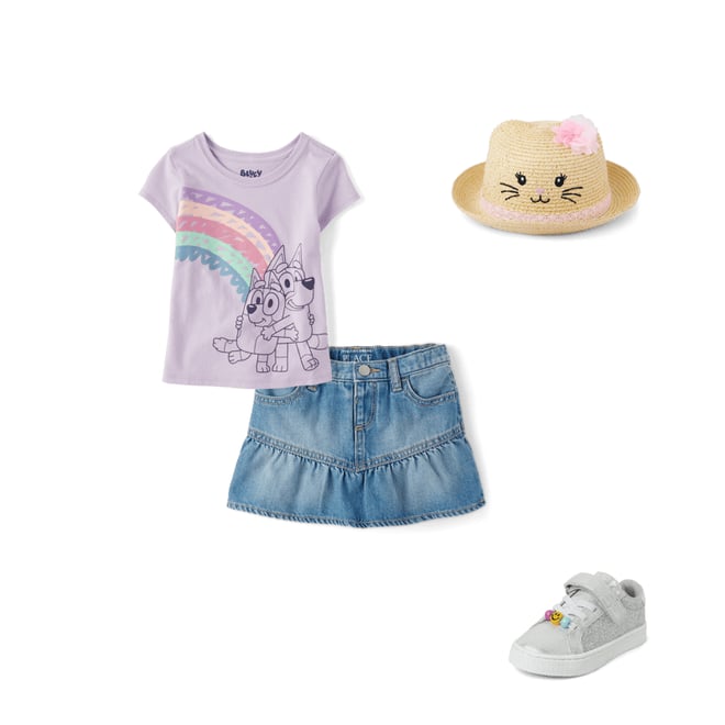 1st bundle featuring 3 items which compliment Toddler Girls Bluey™ Rainbow Graphic Tee