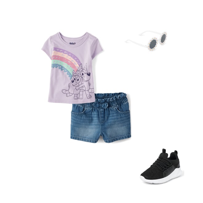 3rd bundle featuring 3 items which compliment Toddler Girls Bluey™ Rainbow Graphic Tee