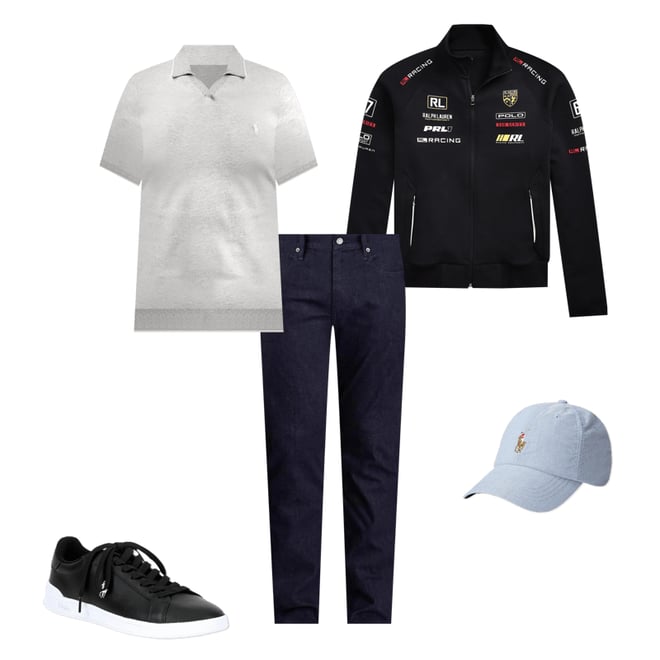 Polo Ralph Lauren Stretch Double-Knit Racing Track Jacket