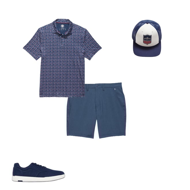 4th bundle featuring 3 items which compliment  Mountain Shield Trucker Hat - Navy/White Combo