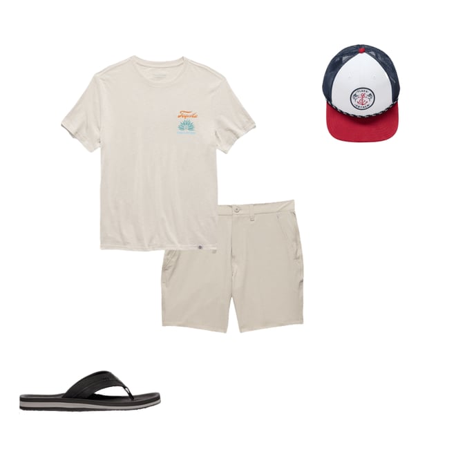 2nd bundle featuring 3 items which compliment  Tequila Sunrise Slub Tee Shirt - Vintage White