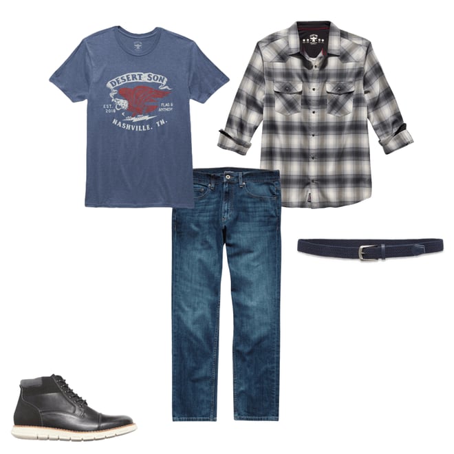 1st bundle featuring 4 items which compliment  Breckenridge Upf Performance Western Shirt - Charcoal Multi