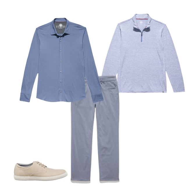 1st bundle featuring 3 items which compliment  Madeflex Boston Pique Knit Shirt - Indigo