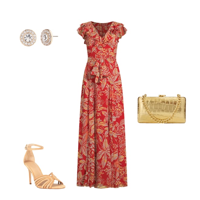 Lauren Ralph Lauren Floral Print Crinkle Georgette V-Neck