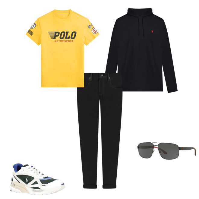 目を引く☆【Polo Ralph Lauren】Motorsport Graphic T-Shirt Polo Ralph Lauren Classic Fit Motorsport Graphic Jersey