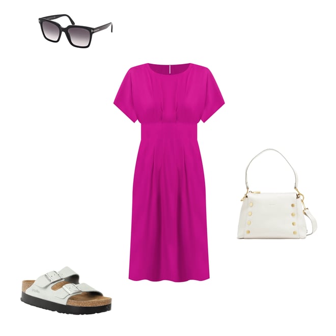 Kensie Short Sleeve Smocked Waist A-Line Midi Dress | Dillard's