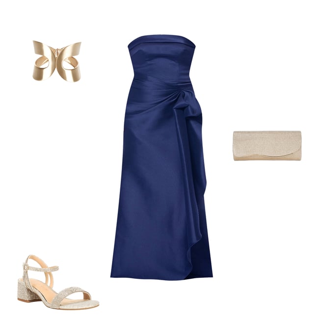 sachin and babi light blue dress womens elegant shoulder navy blue dress golden accents