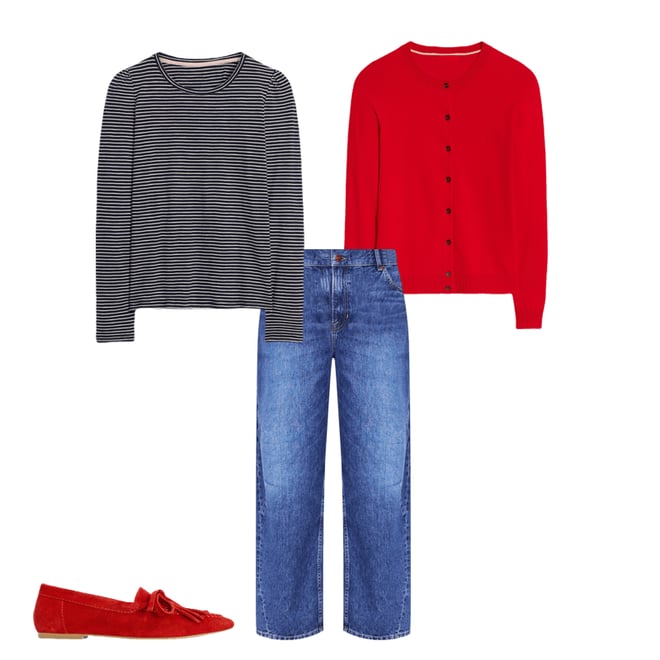 5th bundle featuring 3 items which compliment Emilia Cotton Crew Cardigan-Poppy Red