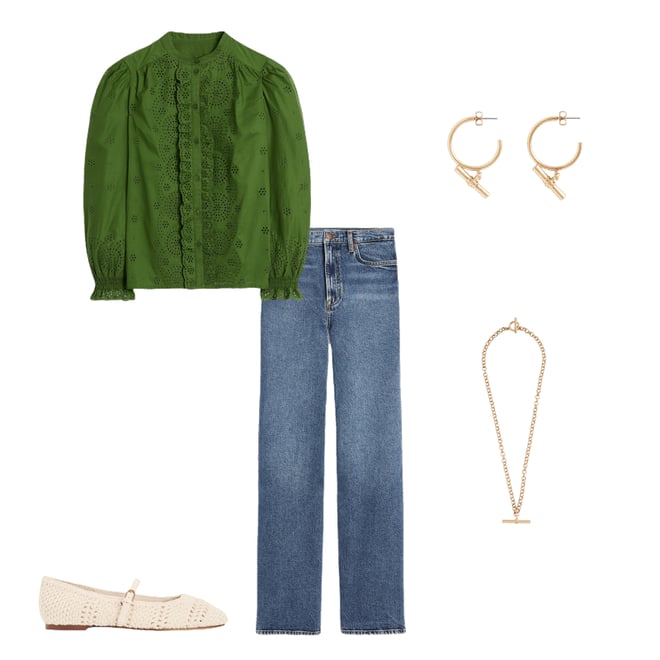 1st bundle featuring 4 items which compliment Alice Broderie Top-Promenade Green