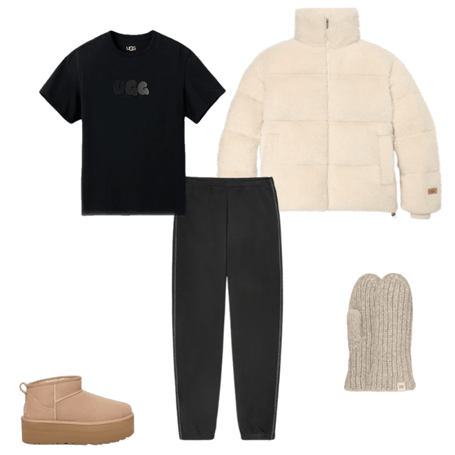 【UGG】★ミトン★ Women's Chunky Rib Mitten UGG Women's Chunky Rib Mitten, Black, One Size at Amazon