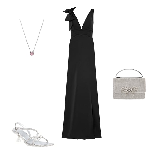 formal dresses nz Sarah Black Corset Formal Maxi Dress - US 8