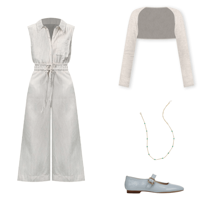 （アンソロポロジー取扱）Maeve エイブリー ジャンプスーツ Maeve Crop Wide-Leg Shirting Jumpsuit | Anthropologie