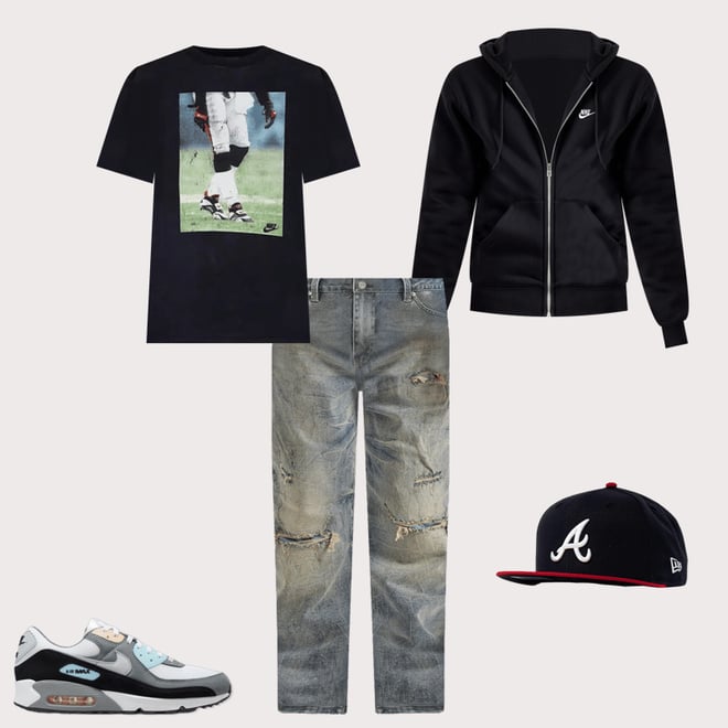 Smoke Rise Rip & Repair Straight Denim Jeans