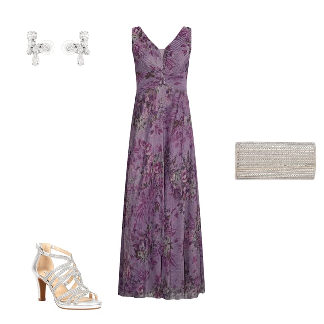 R & M Richards Sleeveless V-Neck Ruched Waist Floral Print