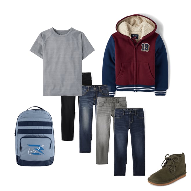1st bundle featuring 4 items which compliment Kids Varsity Patch Premium Fleece Sherpa Lined Zip Up Hoodie