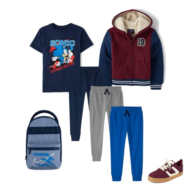 3rd bundle featuring 4 items which compliment Kids Varsity Patch Premium Fleece Sherpa Lined Zip Up Hoodie
