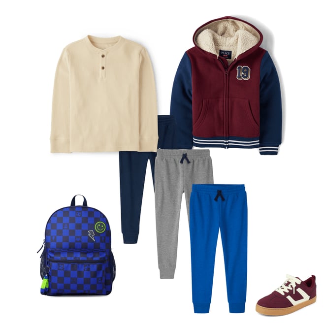 1st bundle featuring 4 items which compliment Kids Varsity Patch Premium Fleece Sherpa Lined Zip Up Hoodie