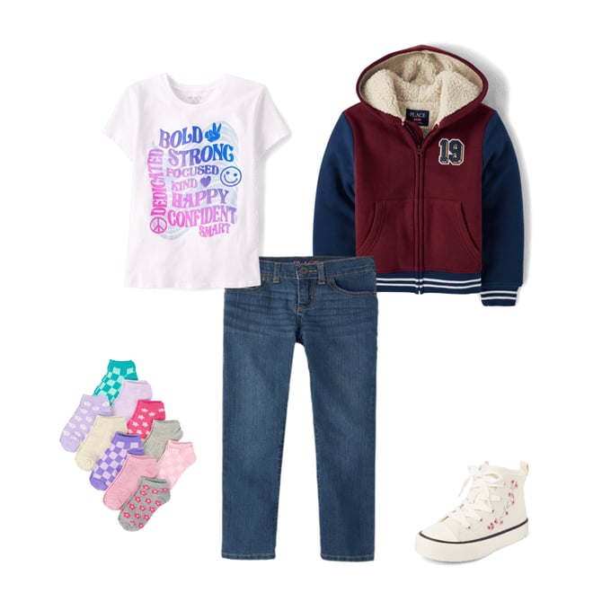 6th bundle featuring 4 items which compliment Kids Varsity Patch Premium Fleece Sherpa Lined Zip Up Hoodie