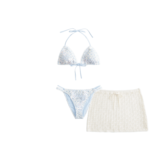 Stitched Double-Strap Cheeky Bikini Bottom