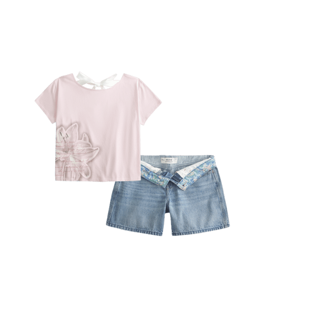 Easy Ribbon Tie-Back Floral Graphic Tee