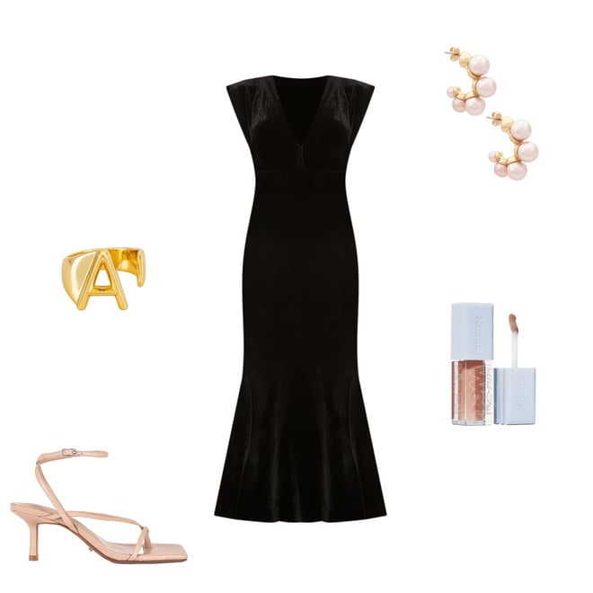 2nd bundle featuring 4 items which compliment V Neck Rectangle Gown