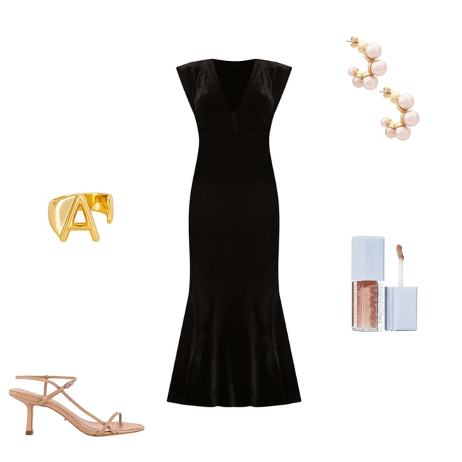 3rd bundle featuring 4 items which compliment V Neck Rectangle Gown