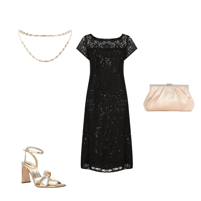 Ignite Evenings Petite Size Cap Sleeve Scoop Neck Sequin