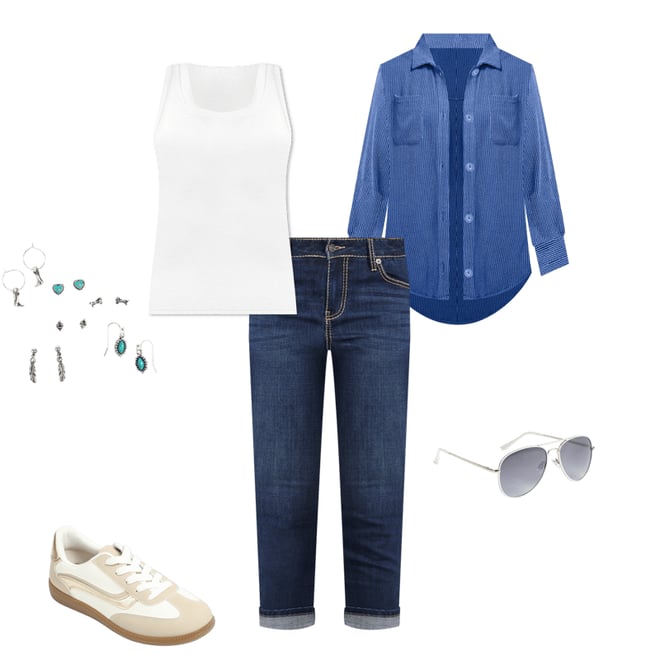 m jeans by maurices™ Mid Rise Flap Pocket Straight Cropped Jean