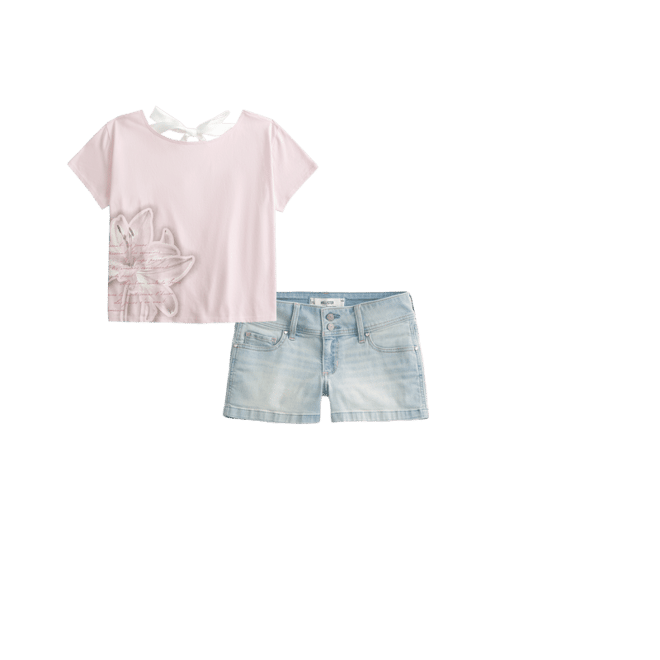 Easy Ribbon Tie-Back Floral Graphic Tee