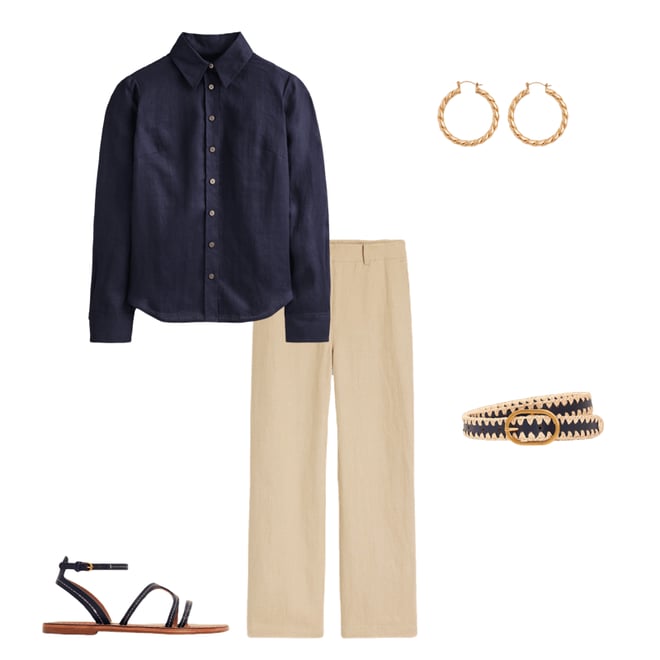 1st bundle featuring 4 items which compliment Casual Flat Sandal-Navy