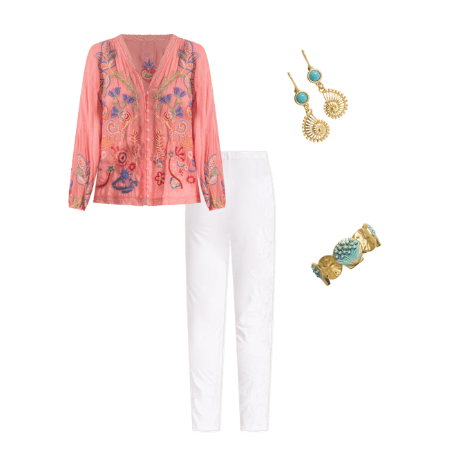 Johnny&#39;s - ☆LUNA☆ Johnny Was Luna Embroidered Georgette Shirt | Neiman Marcus