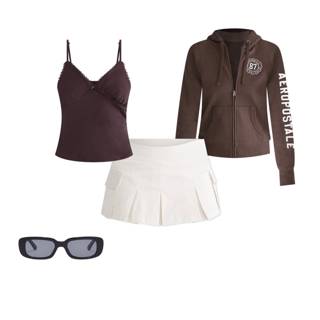 Low-Rise Pleated Cargo Mini Skort