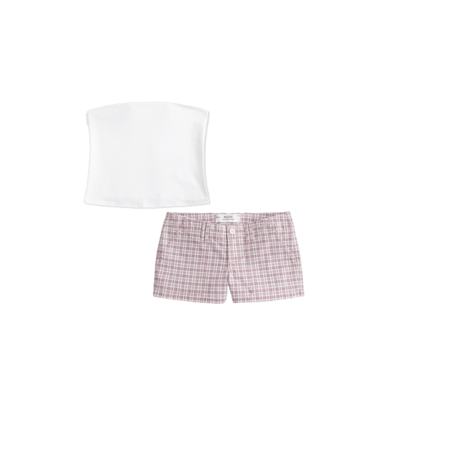 Low-Rise Twill Shortie Shorts