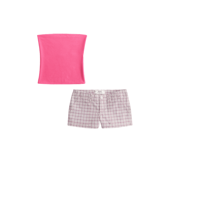 Low-Rise Twill Shortie Shorts