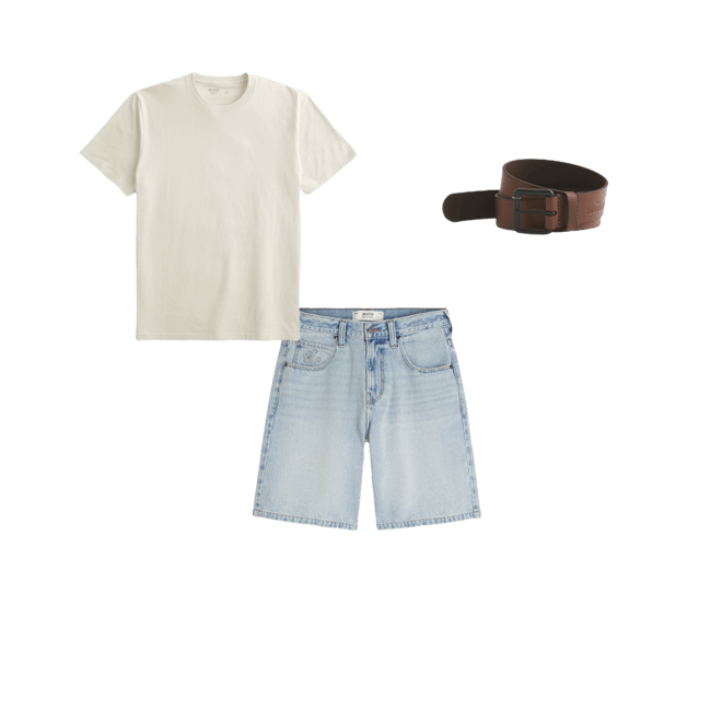 Star Graphic Baggy Denim Shorts