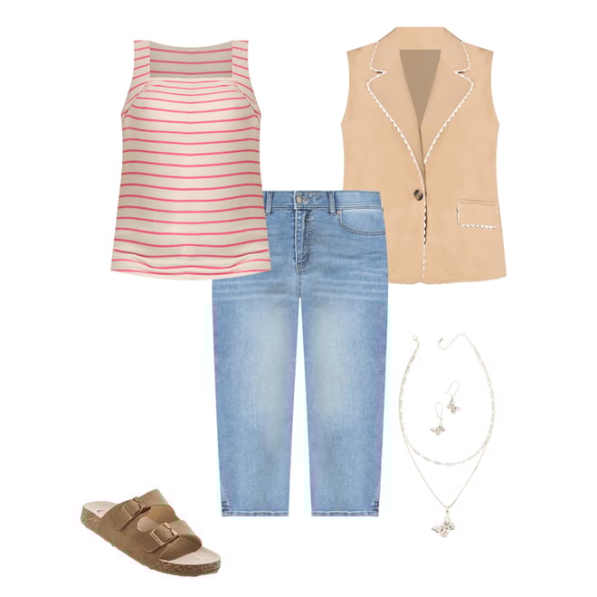  Cato Fashions | Cato Plus Size Ruched Pink Stripe Tank