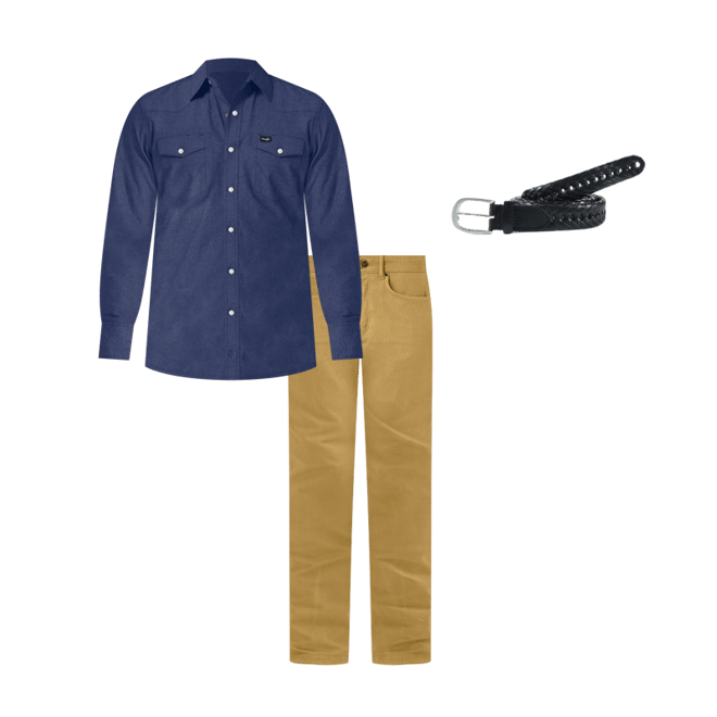 Cowboy Cut® Rigid Denim Long Sleeve Western Work Shirt | Americana
