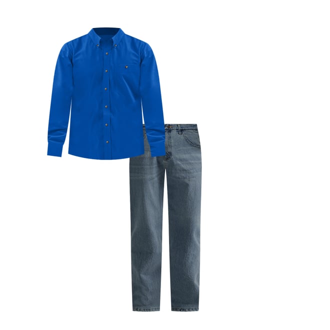 Men's George Strait & Wrangler® National Patriot™ Button Down Solid Shirt in Royal Blue