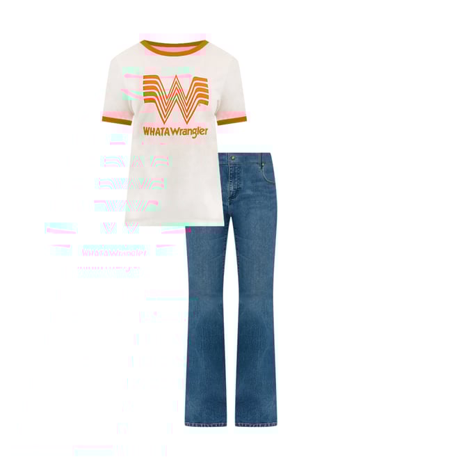 Wrangler x Whataburger Women's Ringer Tee in Marshmallow