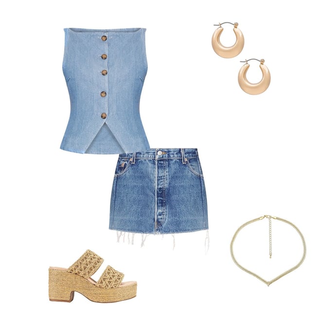 EB Denim Angeli Mini Skirt in Vintage Denim | REVOLVE