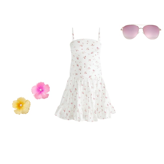 Floral Strapless Tiered Fit & Flare Dress