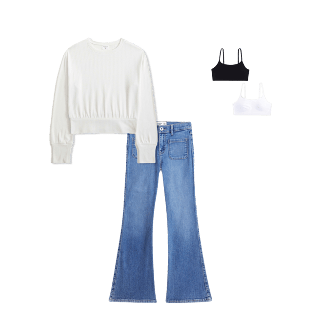 high rise flare jeans