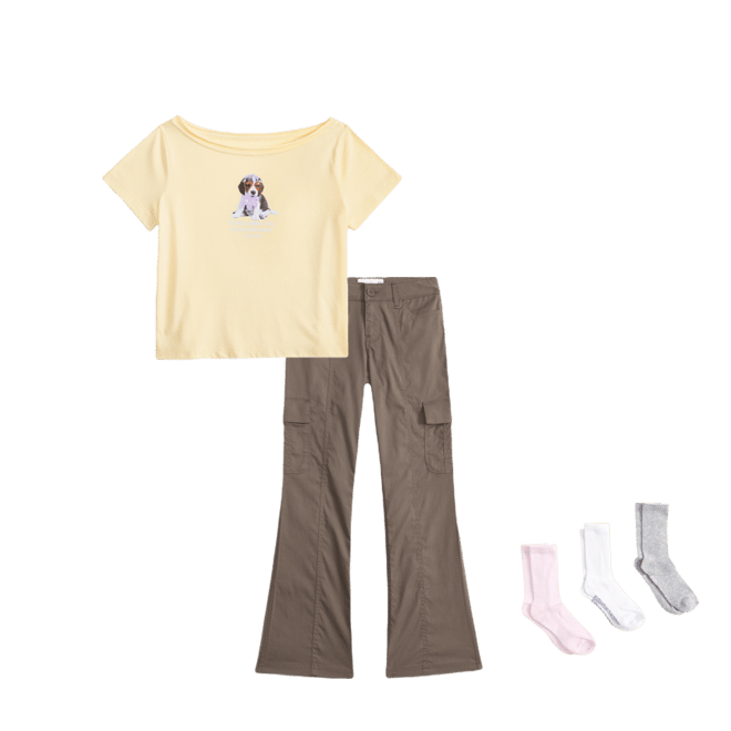 low rise bootcut cargo pants