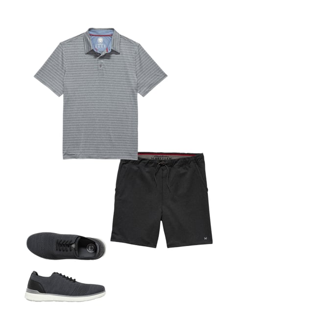 2nd bundle featuring 2 items which compliment  Wilmington Striped Performance Polo Shirt - Charcoal