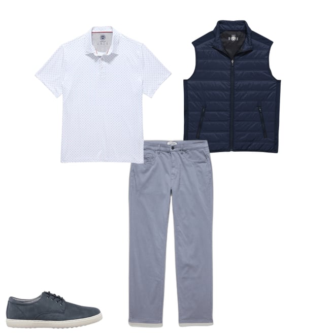 1st bundle featuring 3 items which compliment  Madeflex Movement Performance Puffer Vest - Navy
