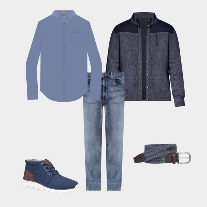 1st bundle featuring 4 items which compliment Amherst Lug Knit Chukka Boot