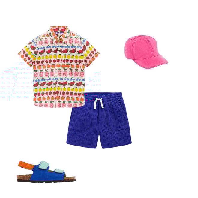 1st bundle featuring 3 items which compliment Cotton Linen Shirt-Fruit Stripe