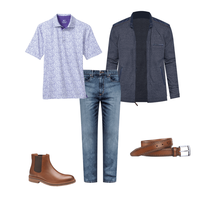 Men's Melange Knit Full-Zip | Johnston & Murphy