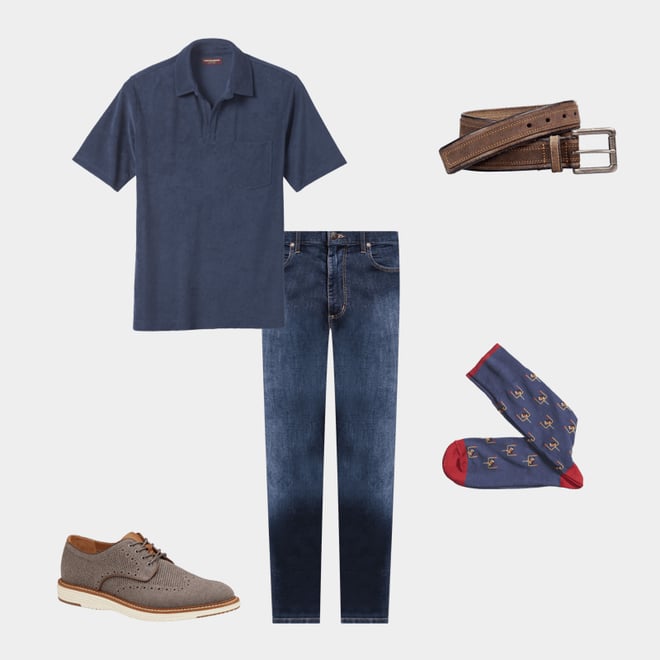 4th bundle featuring 4 items which compliment Terry Open Collar Polo