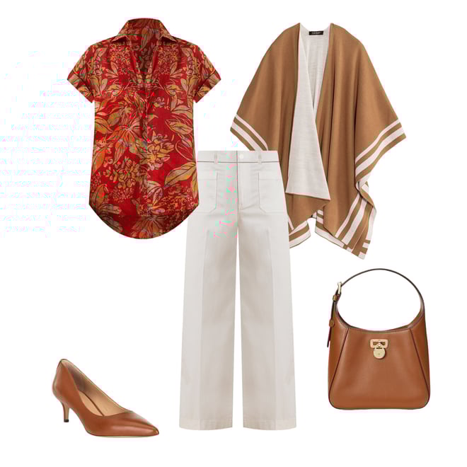 sahara✦RALPH LAUREN✦ MA−1 Lauren Ralph Lauren Jet Setter Reversible Ruana | Dillard's